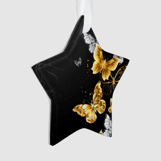 Goud en witte vlinders ornament (voorkant)