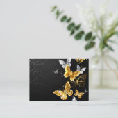 Goud en witte vlinders plaatskaartje (Staand voorkant)