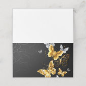 Goud en witte vlinders plaatskaartje (Buitenkant ongevouwen)