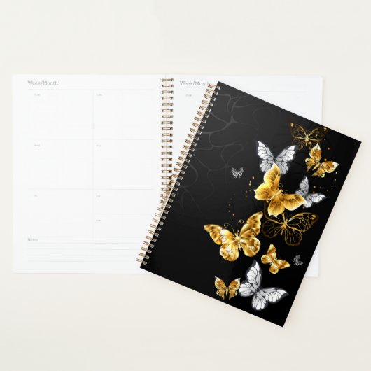 Goud en witte vlinders planner (Display)