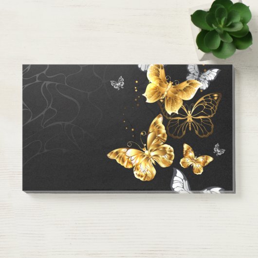 Goud en witte vlinders post-it® notes (Kantoor)