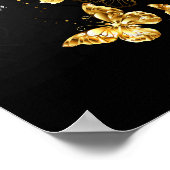 Goud en witte vlinders poster (Hoek)
