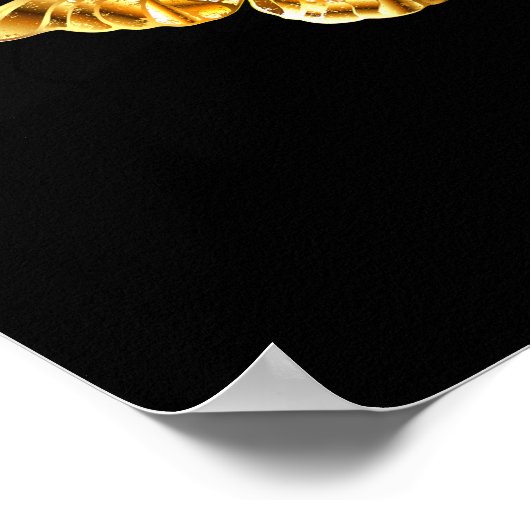 Goud en witte vlinders poster (Hoek)