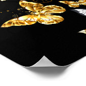 Goud en witte vlinders poster (Hoek)