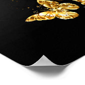 Goud en witte vlinders poster (Hoek)