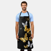 Goud en witte vlinders schort (Gedragen)