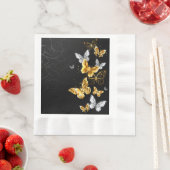 Goud en witte vlinders servet (Insitu)