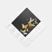 Goud en witte vlinders servet (Hoek)