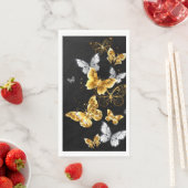 Goud en witte vlinders servet (Insitu)