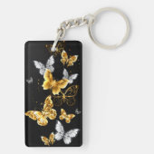 Goud en witte vlinders sleutelhanger (achterkant)