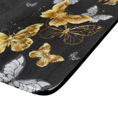 Goud en witte vlinders snijplank (Hoek)