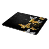 Goud en witte vlinders snijplank (Hoek)