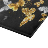 Goud en witte vlinders snijplank (Hoek)