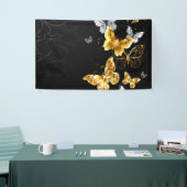 Goud en witte vlinders spandoek (Beurs)