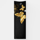 Goud en witte vlinders spandoek (Verticaal)