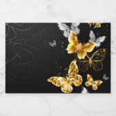 Goud en witte vlinders sparkling wijnetiket (Enkel label)