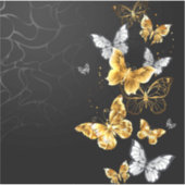 Goud en witte vlinders sticker (Voorkant)