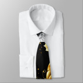 Goud en witte vlinders stropdas (Gebonden)