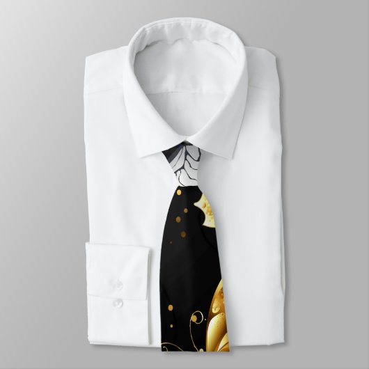 Goud en witte vlinders stropdas (Gebonden)