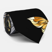 Goud en witte vlinders stropdas (Opgerold)