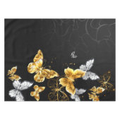 Goud en witte vlinders tafelkleed (Voorkant (Horizontaal))