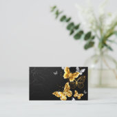 Goud en witte vlinders visitekaartje (Staand voorkant)
