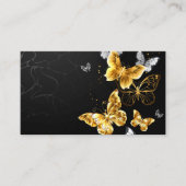 Goud en witte vlinders visitekaartje (Voorkant)