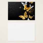 Goud en witte vlinders visitekaartje (Voorkant /achterkant)