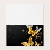 Goud en witte vlinders visitekaartje (Buitenkant ongevouwen)