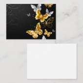 Goud en witte vlinders visitekaartje (Voorkant / Achterkant)