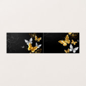 Goud en witte vlinders visitekaartje (Buitenkant ongevouwen)