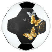 Goud en witte vlinders voetbal (Voorkant)