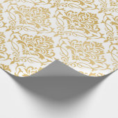 Goud en witte vochtige vossen cadeaupapier (Hoek)