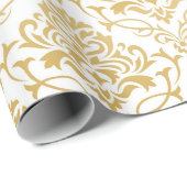 Goud en witte vochtige vossen cadeaupapier (Rol Hoek)