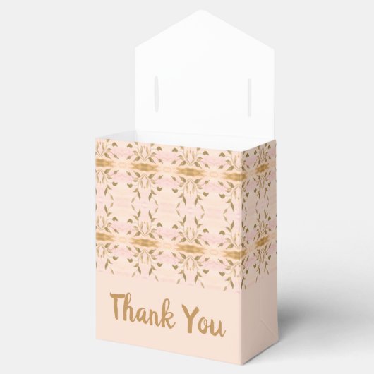 Goud en Zacht Roze Patterned Bedankdoosjes (Geopend)