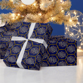 Goud en zeemacht Elegant Octagon Cadeaupapier