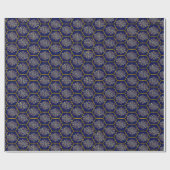 Goud en zeemacht Elegant Octagon Cadeaupapier (Vlak)