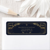 Goud en zeemacht Elegant Tarot Wedding Label (Insitu)