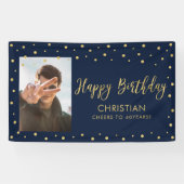 Goud en zeemacht | Happy Birthday Photo Banner (Horizontaal)