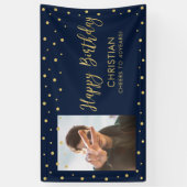 Goud en zeemacht | Happy Birthday Photo Banner (Verticaal)