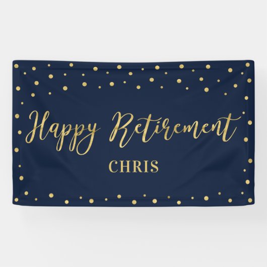Goud en zeemacht | Happy Retirement Party Banner (Horizontaal)