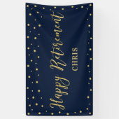 Goud en zeemacht | Happy Retirement Party Banner (Verticaal)