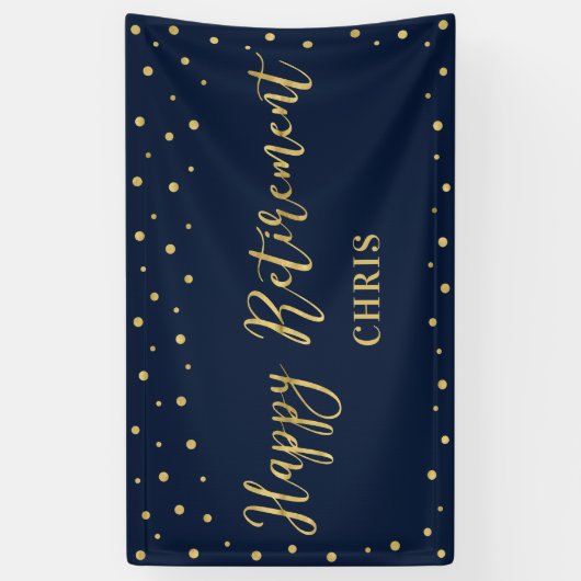Goud en zeemacht | Happy Retirement Party Banner (Verticaal)