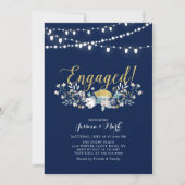 Goud en zeemacht | Lights Boho Floral Engagement P Kaart (Voorkant)