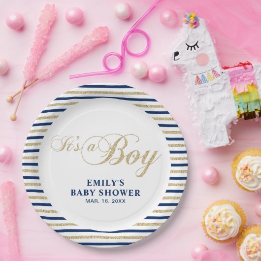 Goud en zeemacht | Modern Baby shower Bord (Feest)