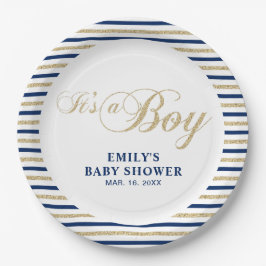 Goud en zeemacht | Modern Baby shower Bord