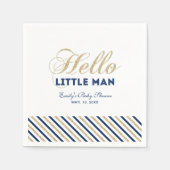 Goud en zeemacht | Modern Boy Baby shower Paper Na Servet (Voorkant)