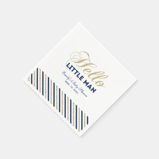 Goud en zeemacht | Modern Boy Baby shower Paper Na Servet (Hoek)