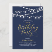 Goud en zeemacht | Moderne 50e volwassen geboorted Kaart (Voorkant)