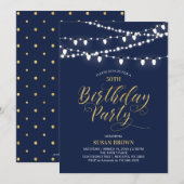 Goud en zeemacht | Moderne 50e volwassen geboorted Kaart (Voorkant / Achterkant)